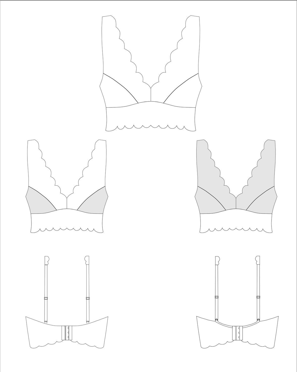 Patron de couture PDF- ORNEA Soutien gorge sans armatures