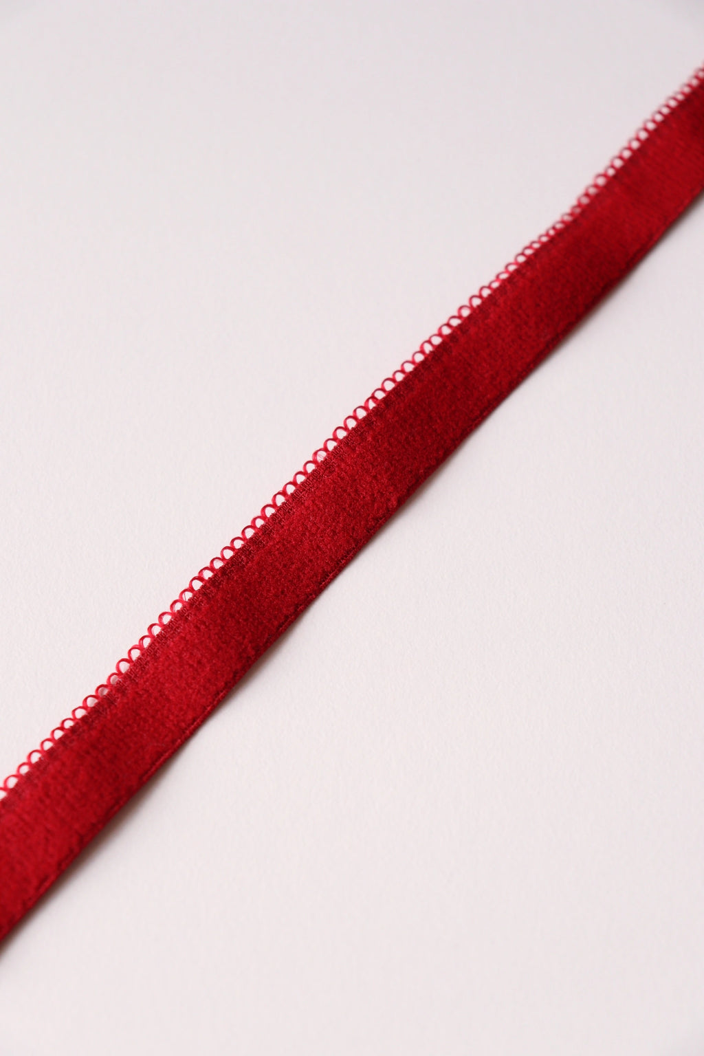 Elastique picots rouge carmin 1,2cm