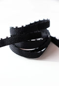 Elastique picots noir petites couronnes 0,9cm